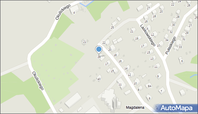 Gorlice, Partyzantów, 19, mapa Gorlic