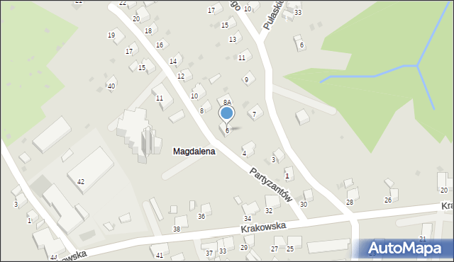 Gorlice, Partyzantów, 6, mapa Gorlic