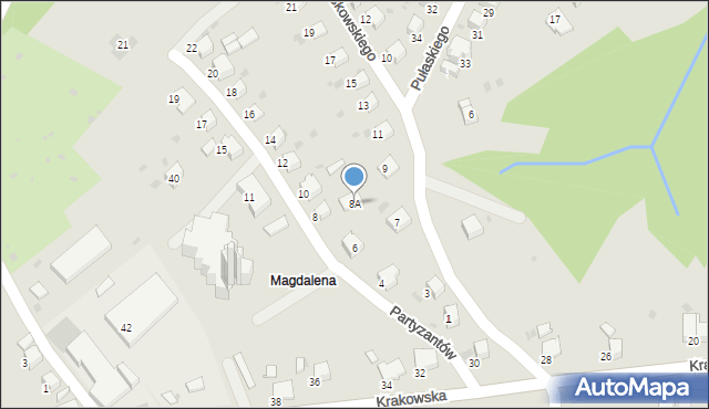 Gorlice, Partyzantów, 8A, mapa Gorlic