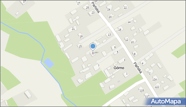 Górno, Pańska, 11, mapa Górno