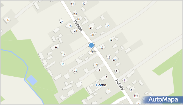 Górno, Pańska, 13, mapa Górno