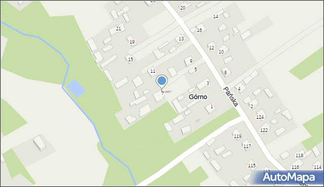 Górno, Pańska, 7, mapa Górno