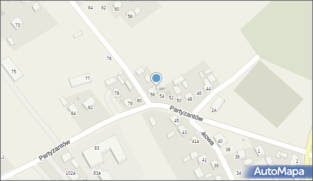 Gorzków-Osada, Partyzantów, 56A, mapa Gorzków-Osada