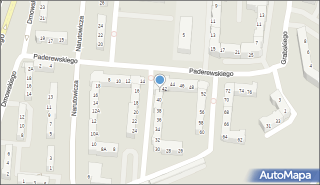 Gorzów Wielkopolski, Paderewskiego Ignacego Jana, 42D, mapa Gorzów Wielkopolski