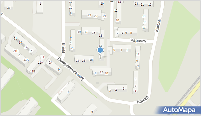 Gorzów Wielkopolski, Papuszy, 7, mapa Gorzów Wielkopolski