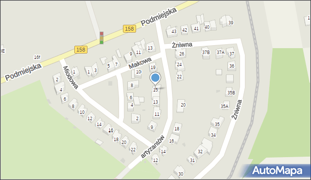 Gorzów Wielkopolski, Partyzantów, 15, mapa Gorzów Wielkopolski