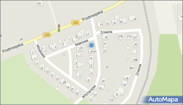 Gorzów Wielkopolski, Partyzantów, 17, mapa Gorzów Wielkopolski