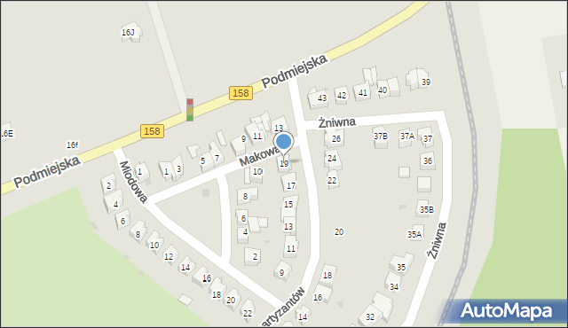 Gorzów Wielkopolski, Partyzantów, 19, mapa Gorzów Wielkopolski