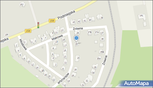 Gorzów Wielkopolski, Partyzantów, 22, mapa Gorzów Wielkopolski