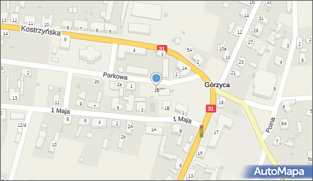 Górzyca, Parkowa, 1B, mapa Górzyca