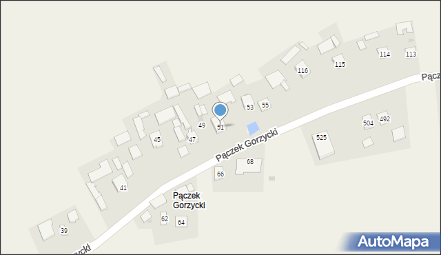 Gorzyce, Pączek Gorzycki, 51, mapa Gorzyce