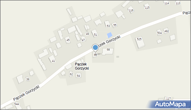 Gorzyce, Pączek Gorzycki, 66, mapa Gorzyce