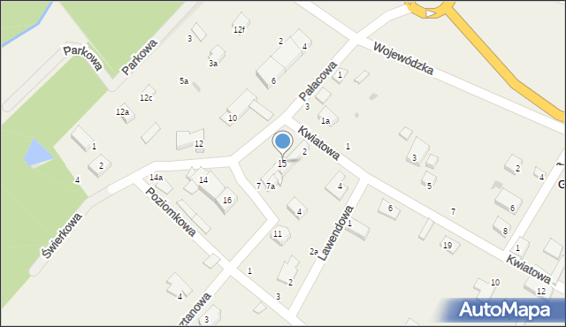 Grabno, Pałacowa, 15, mapa Grabno