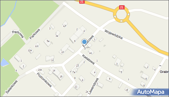 Grabno, Pałacowa, 3, mapa Grabno