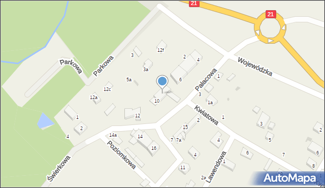 Grabno, Pałacowa, 8, mapa Grabno