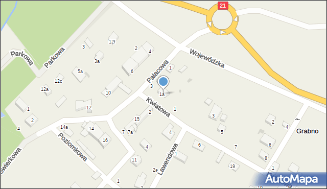 Grabno, Pałacowa, 9, mapa Grabno