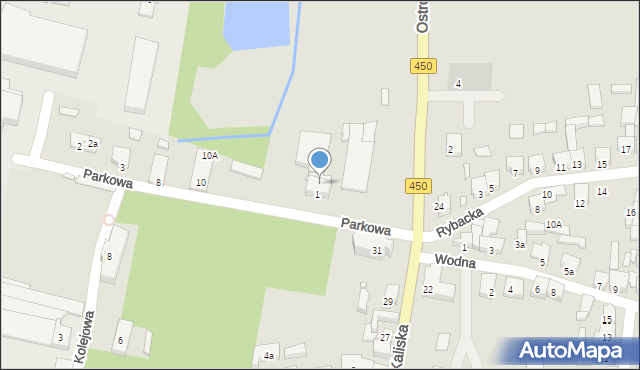 Grabów nad Prosną, Parkowa, 1A, mapa Grabów nad Prosną