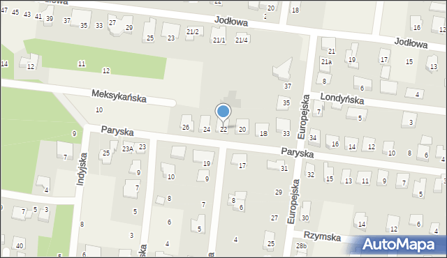 Grabówka, Paryska, 22, mapa Grabówka