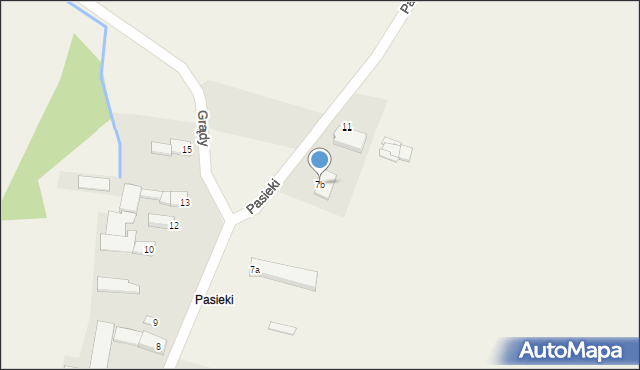 Grądy, Pasieki, 7b, mapa Grądy