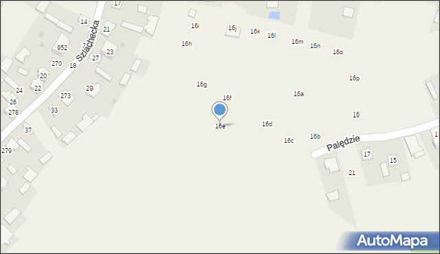 Grębów, Palędzie, 16e, mapa Grębów