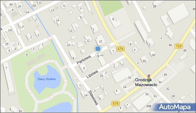 Grodzisk Mazowiecki, Parkowa, 9, mapa Grodzisk Mazowiecki