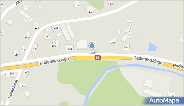 Grudziądz, Paderewskiego Ignacego Jana, 199b, mapa Grudziądza