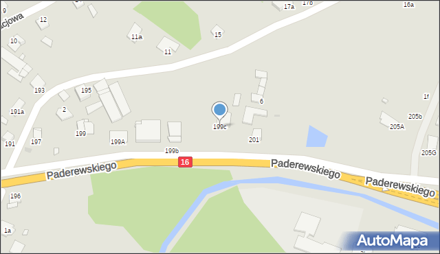 Grudziądz, Paderewskiego Ignacego Jana, 199c, mapa Grudziądza