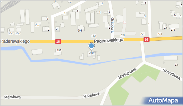 Grudziądz, Paderewskiego Ignacego Jana, 200, mapa Grudziądza