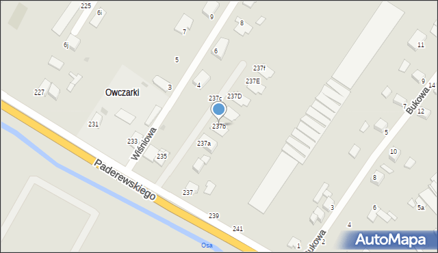Grudziądz, Paderewskiego Ignacego Jana, 237b, mapa Grudziądza