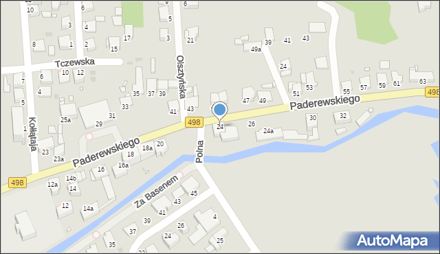 Grudziądz, Paderewskiego Ignacego Jana, 24, mapa Grudziądza