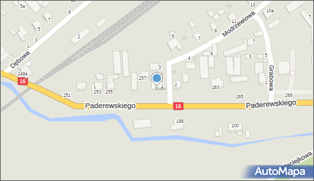 Grudziądz, Paderewskiego Ignacego Jana, 259, mapa Grudziądza