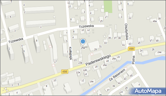 Grudziądz, Paderewskiego Ignacego Jana, 25a, mapa Grudziądza