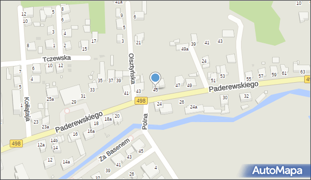 Grudziądz, Paderewskiego Ignacego Jana, 45, mapa Grudziądza