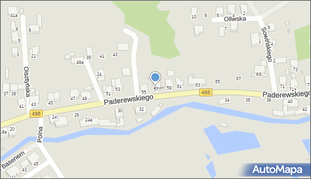 Grudziądz, Paderewskiego Ignacego Jana, 57, mapa Grudziądza