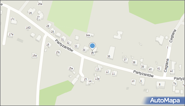 Gryfów Śląski, Partyzantów, 35, mapa Gryfów Śląski