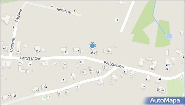 Gryfów Śląski, Partyzantów, 46a, mapa Gryfów Śląski