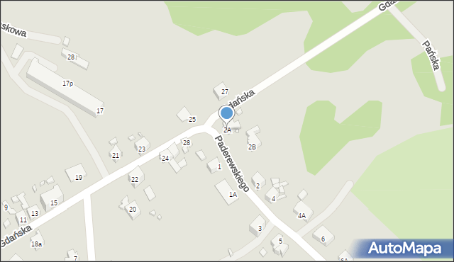 Gubin, Paderewskiego Ignacego Jana, 2A, mapa Gubin