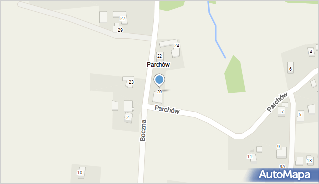 Hażlach, Parchów, 20, mapa Hażlach