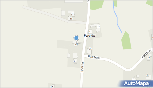 Hażlach, Parchów, 23, mapa Hażlach