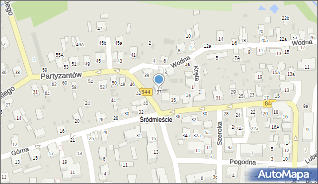 Hrubieszów, Partyzantów, 37, mapa Hrubieszów