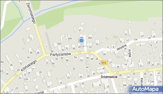 Hrubieszów, Partyzantów, 45c, mapa Hrubieszów