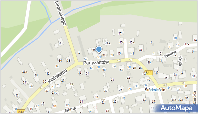 Hrubieszów, Partyzantów, 53, mapa Hrubieszów