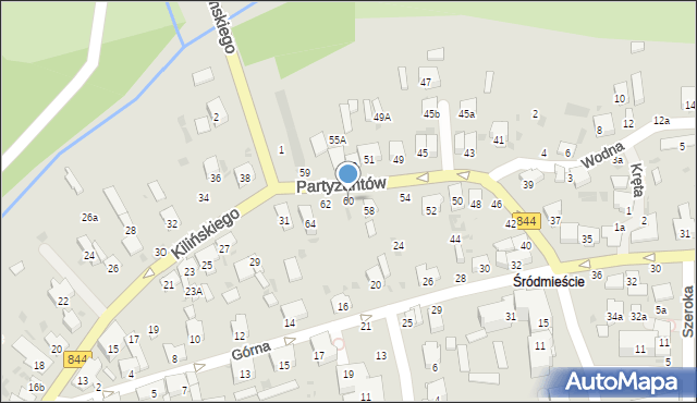 Hrubieszów, Partyzantów, 60, mapa Hrubieszów