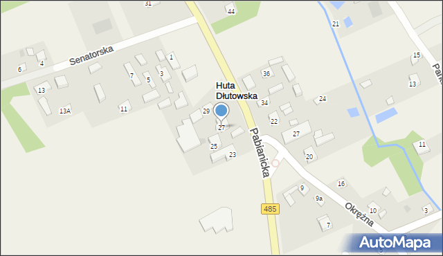 Huta Dłutowska, Pabianicka, 27, mapa Huta Dłutowska