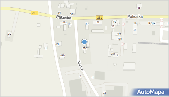 Inowrocław, Pakoska, 57C, mapa Inowrocławia