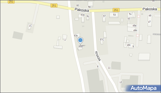 Inowrocław, Pakoska, 63D, mapa Inowrocławia