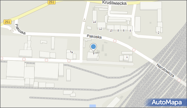 Inowrocław, Pakoska, 7, mapa Inowrocławia