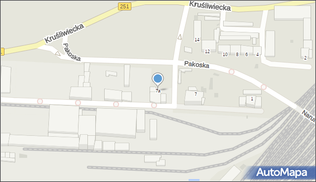 Inowrocław, Pakoska, 7a, mapa Inowrocławia