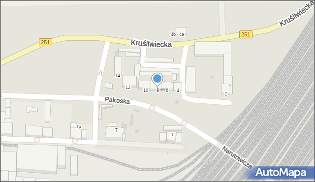 Inowrocław, Pakoska, 8, mapa Inowrocławia