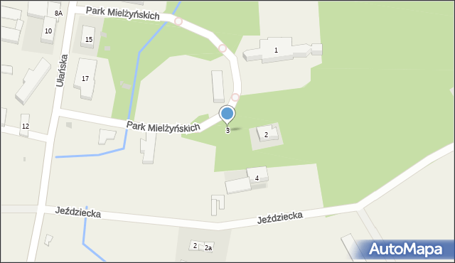 Iwno, Park Mielżyńskich, 3, mapa Iwno